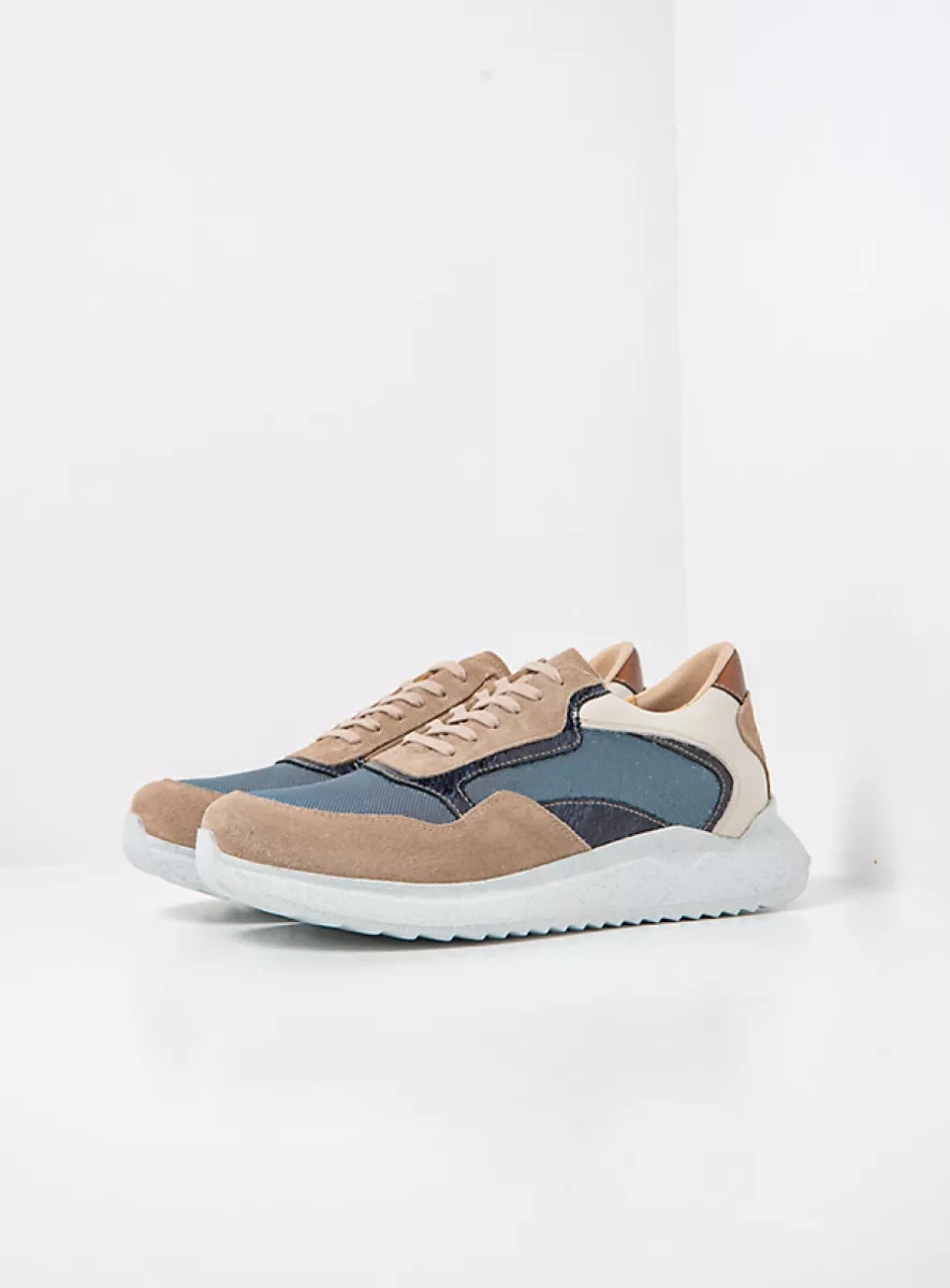 Wolky Trainers 05750 Whaler 90128 safari/jeans combi stretch leather
