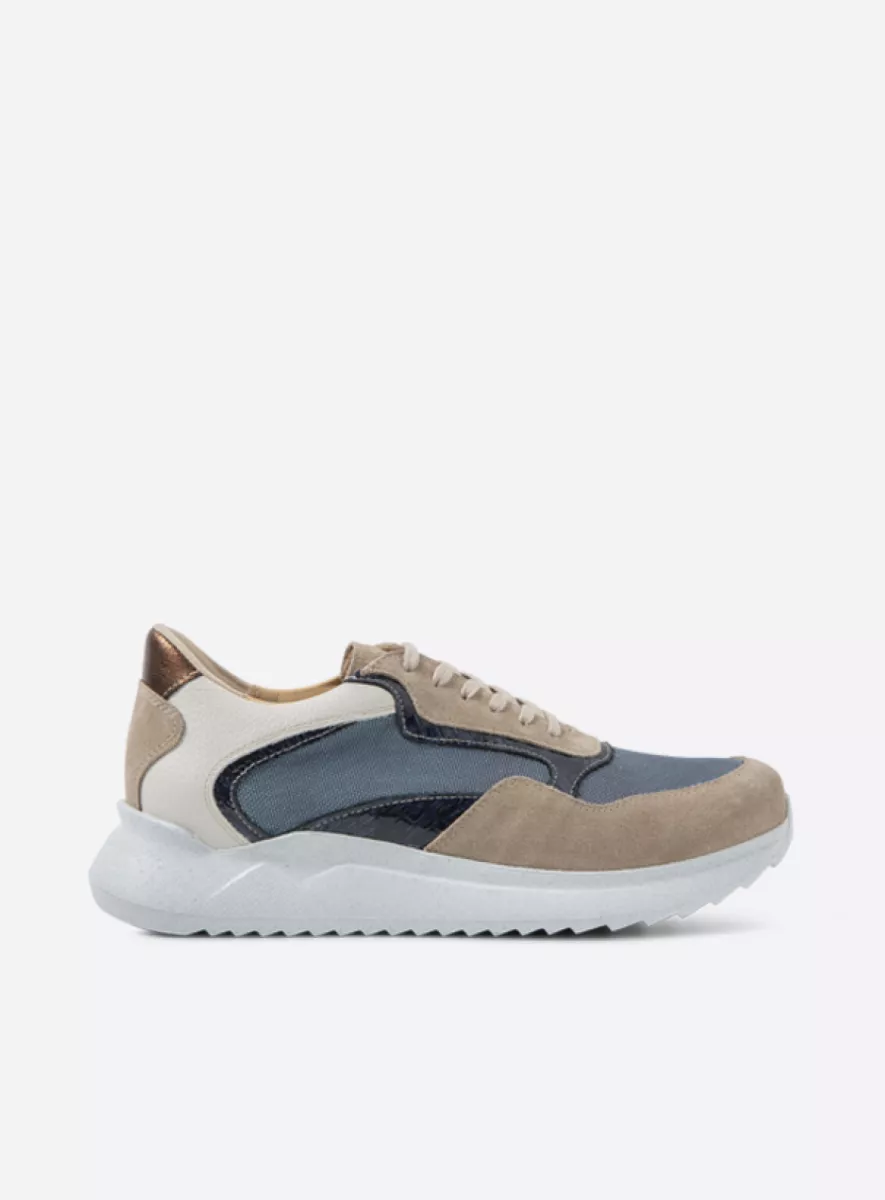 Wolky Trainers 05750 Whaler 90128 safari/jeans combi stretch leather