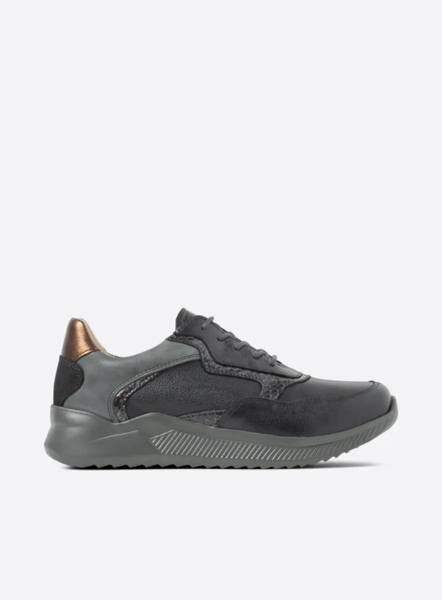Wolky Trainers 05825 e-Way S2F 23000 black metallic combi stretch leather