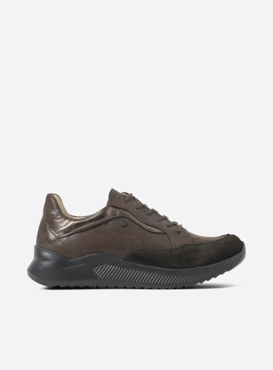 Wolky e-Move - brown combi leather Arch support shoes for women
