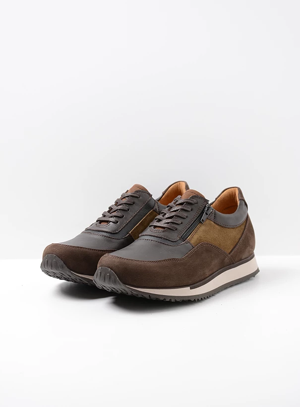 wolky sneakers 05853 e runner 90301 brown combi leather front