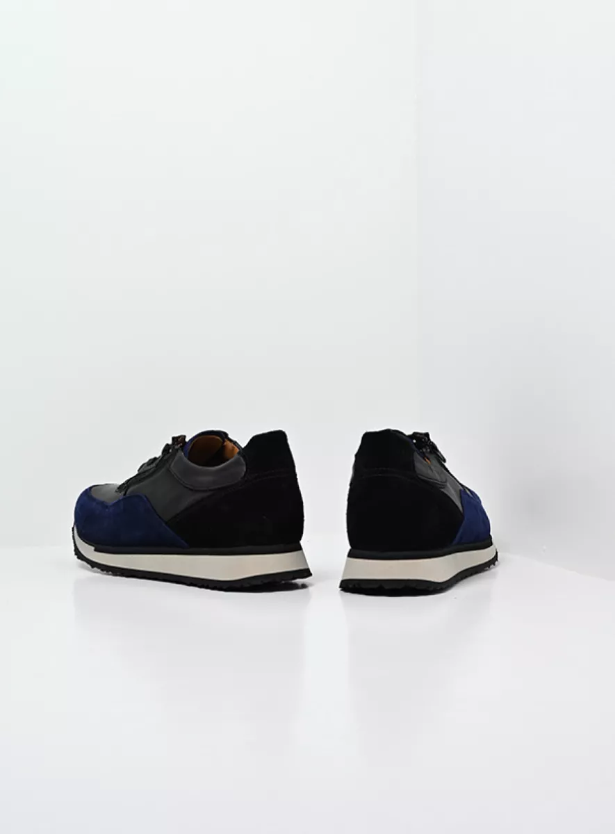 e Runner navy combi leather