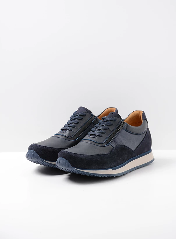 wolky sneakers 05853 e runner 90802 navy combi leather front