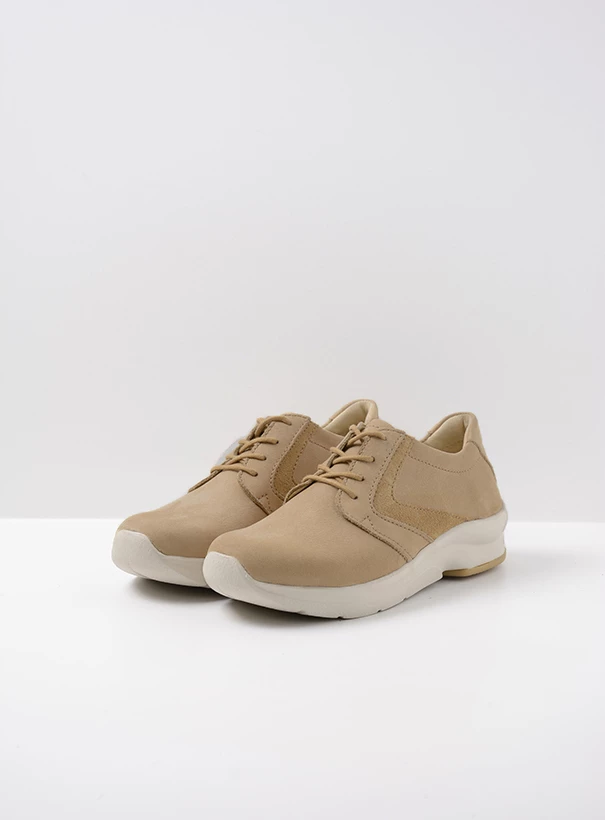 wolky low lace up shoes 05893 omaha 11390 beige nubuck front
