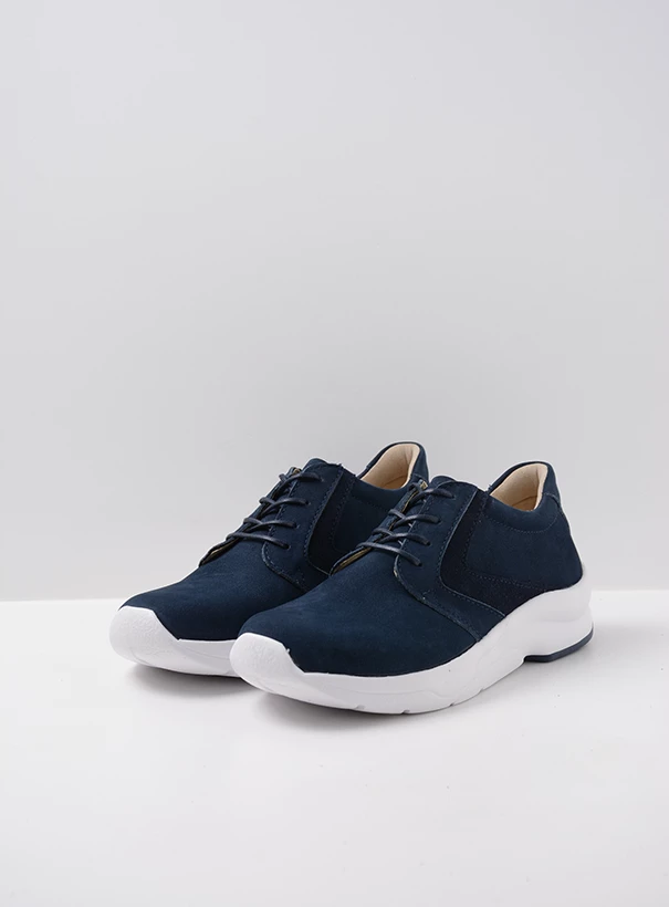 wolky low lace up shoes 05893 omaha 11820 denim nubuck front