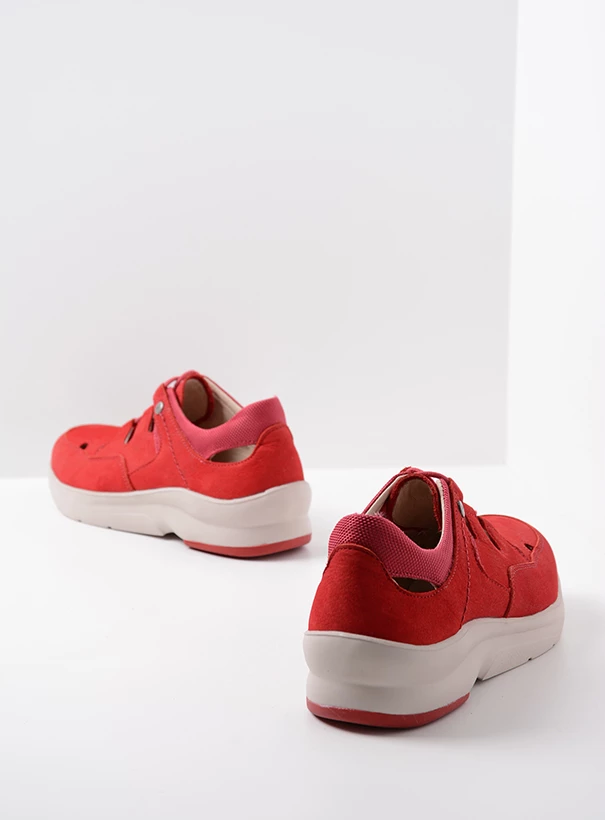 wolky low lace up shoes 05894 galena 11570 red nubuck back