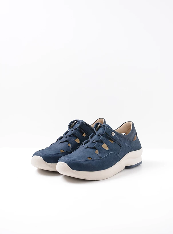 wolky low lace up shoes 05894 galena 11820 denim nubuck front