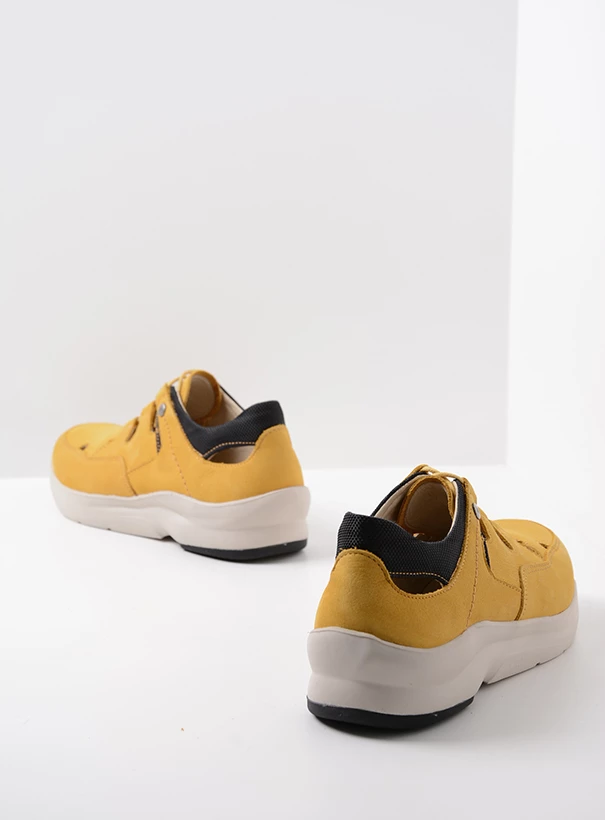 wolky low lace up shoes 05894 galena 11900 yellow nubuck back