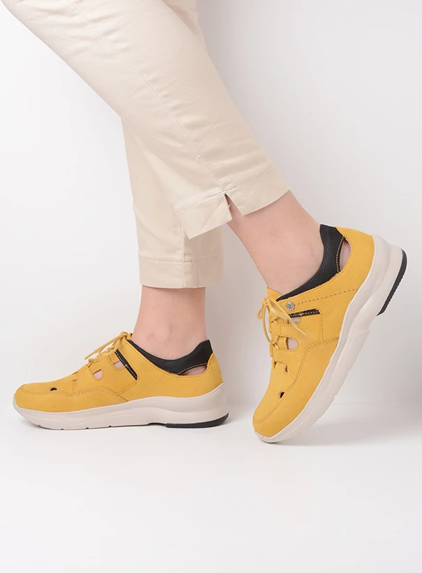 wolky low lace up shoes 05894 galena 11900 yellow nubuck sfeer