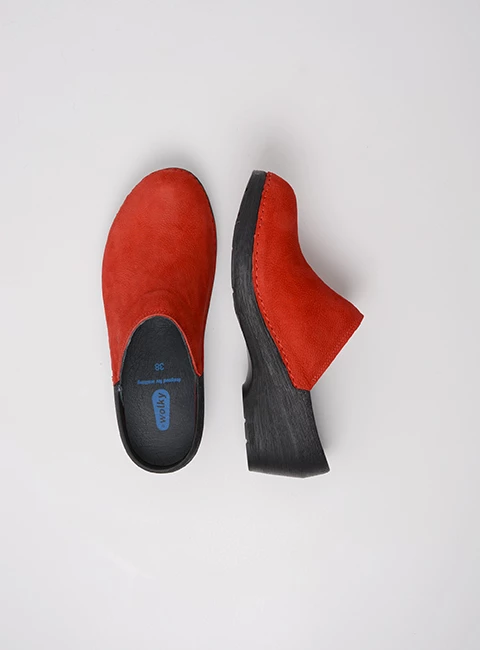 wolky clogs 06075 pro clog 11500 red nubuck top