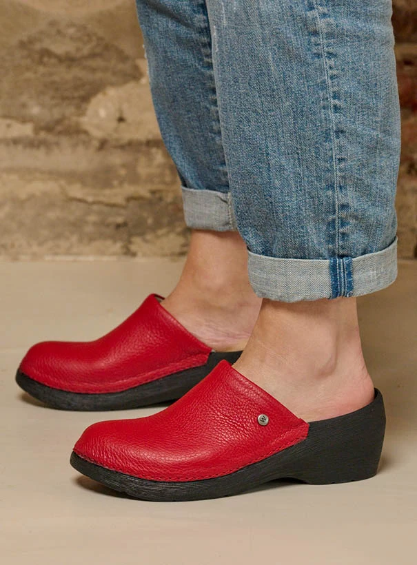wolky clogs 06080 multi clog 71500 red leather detail