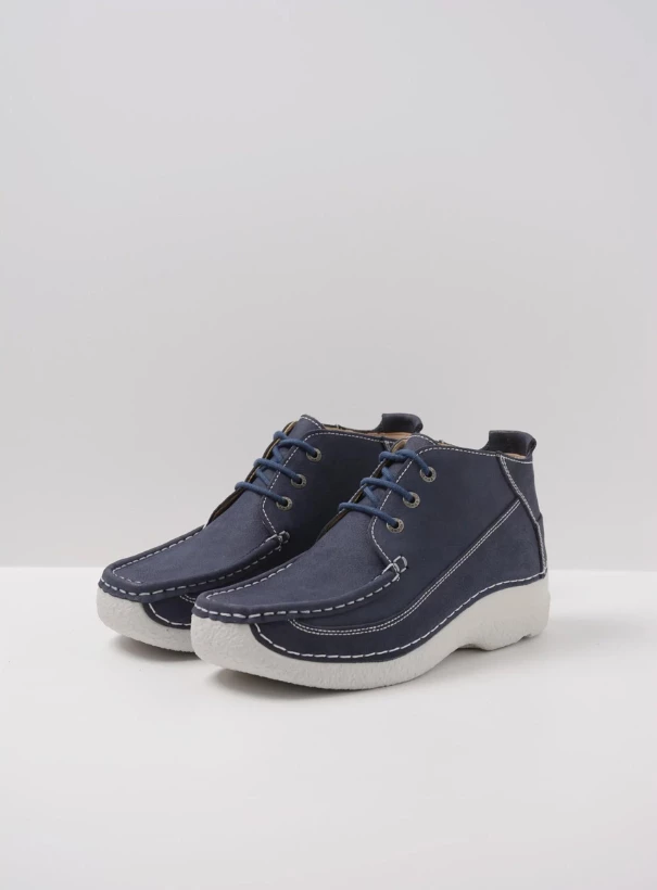 wolky comfort shoes 06200 roll moc 11820 denimblue nubuck front