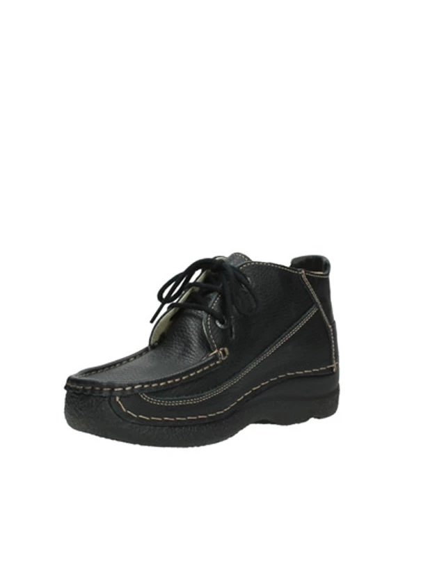 wolky comfort shoes 06200 roll moc 70000 black leather front