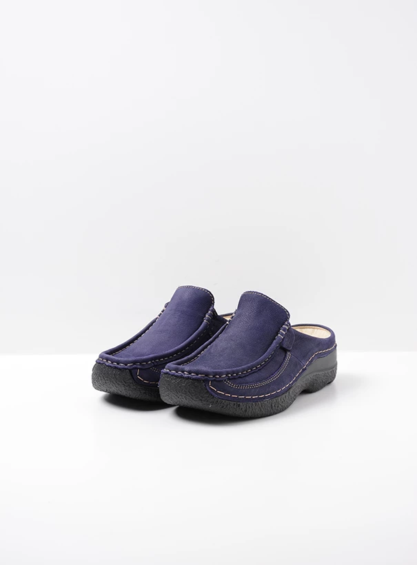 wolky comfort shoes 06202 roll slide 13600 purple nubuck front