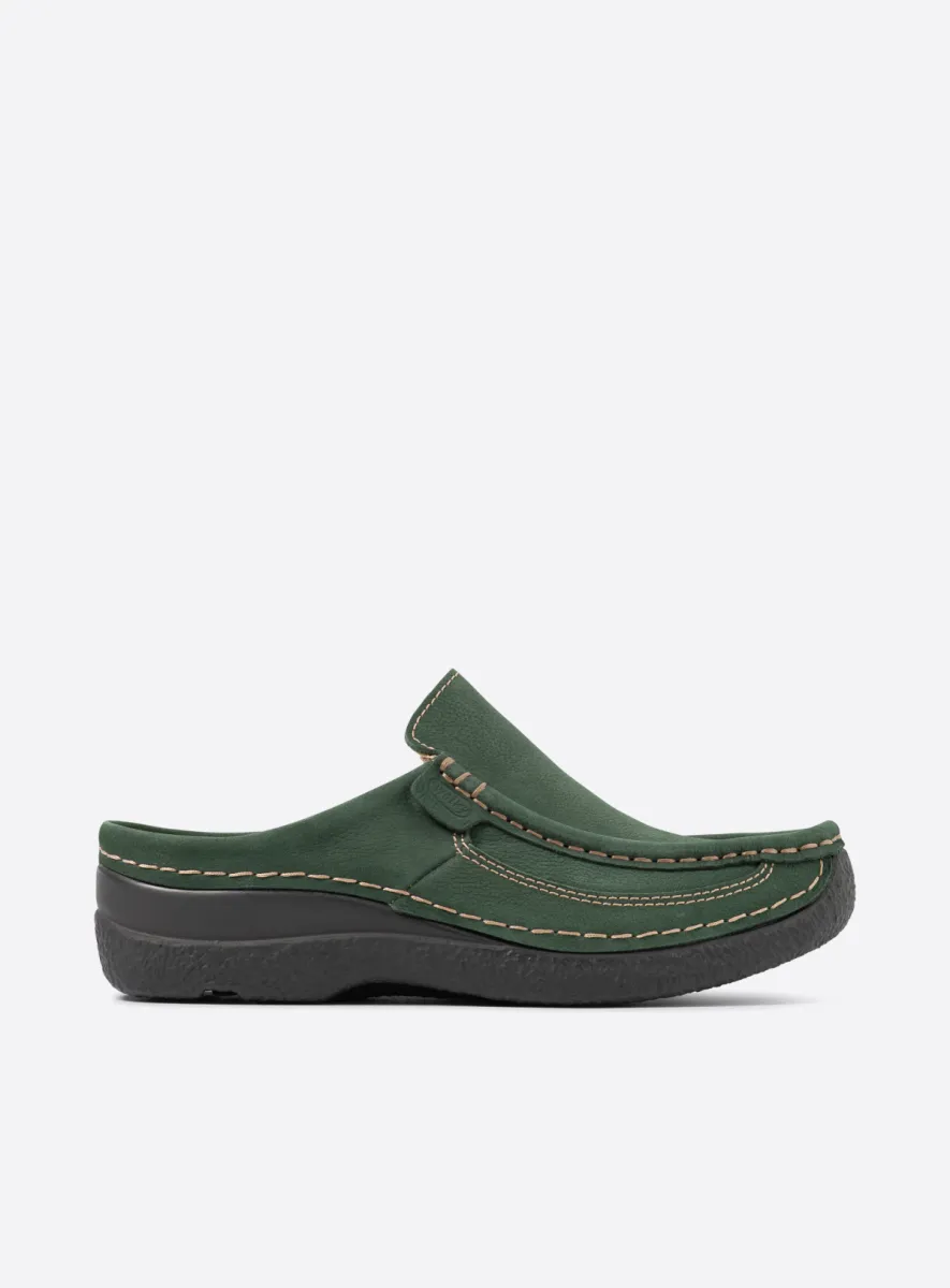 Wolky Clogs 06202 Roll Slide 13719 green nubuck
