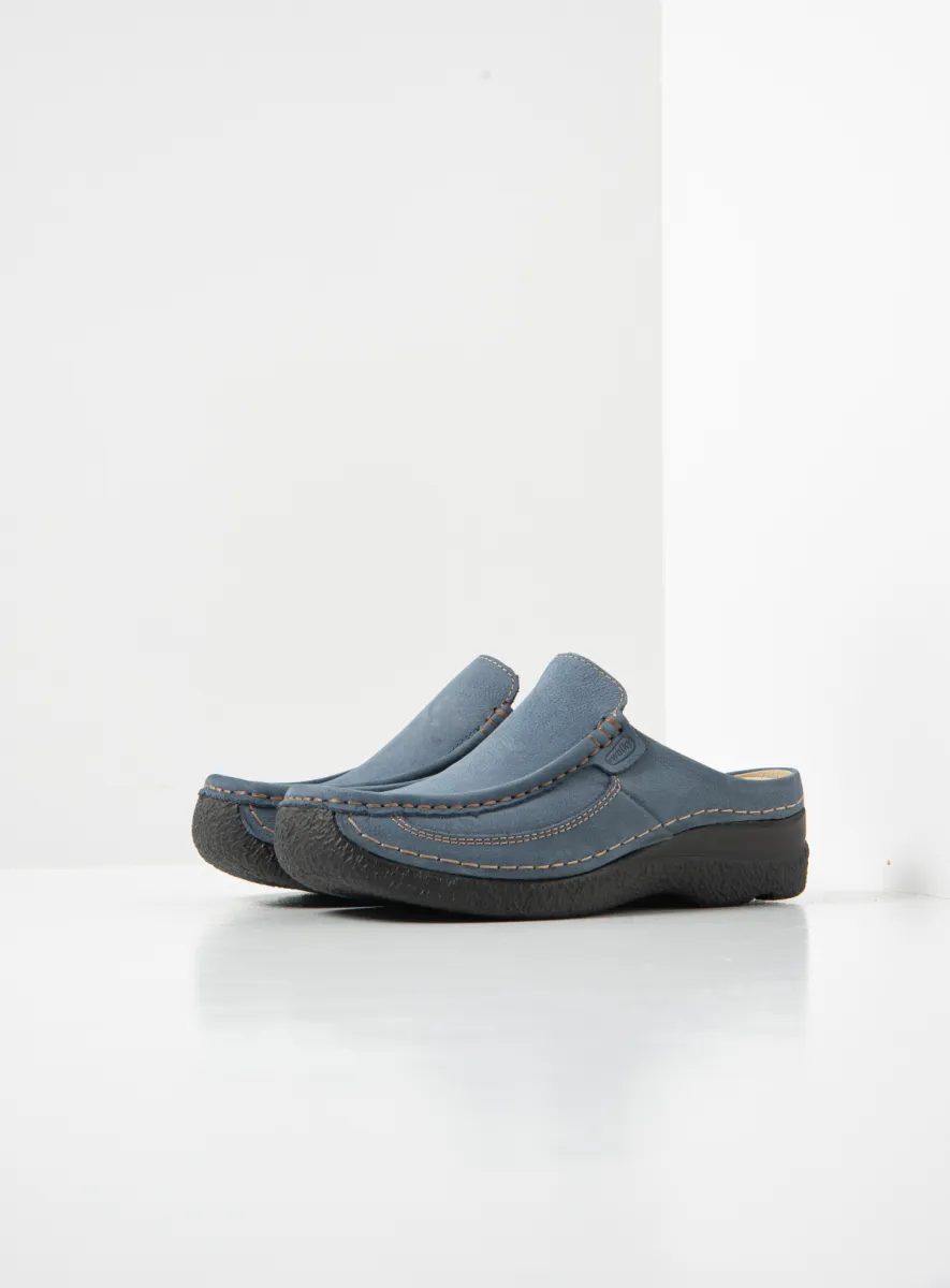 Wolky Roll Slide - jeans nubuck Arch support shoes for women