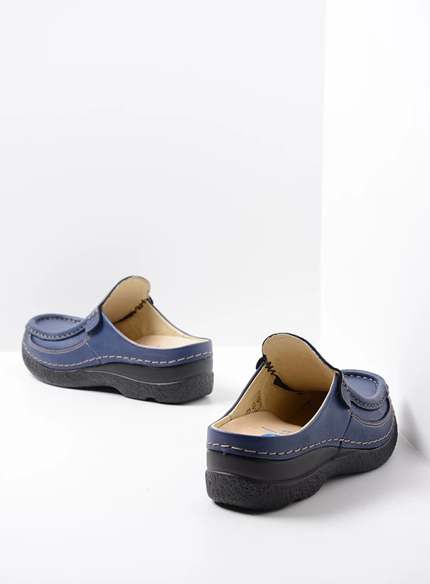 wolky comfort shoes 06202 roll slide 70890 sky blue leather back