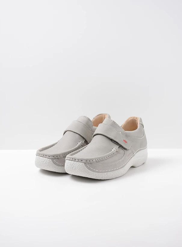 wolky comfort shoes 06221 roll strap 11206 light grey nubuck front