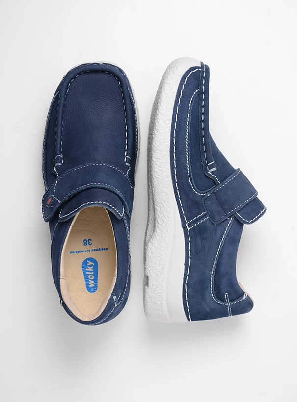 wolky comfort shoes 06221 roll strap 11820 denim nubuck top