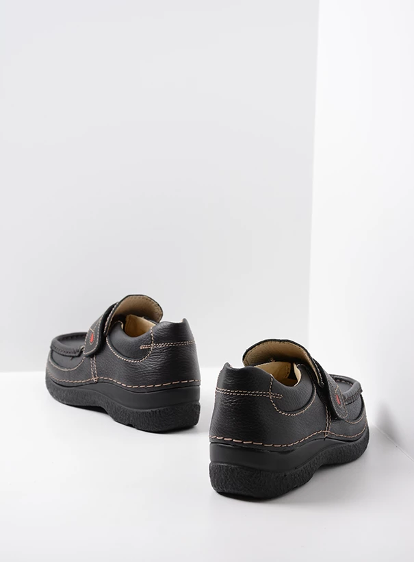 wolky comfort shoes 06221 roll strap 70000 black printed leather back