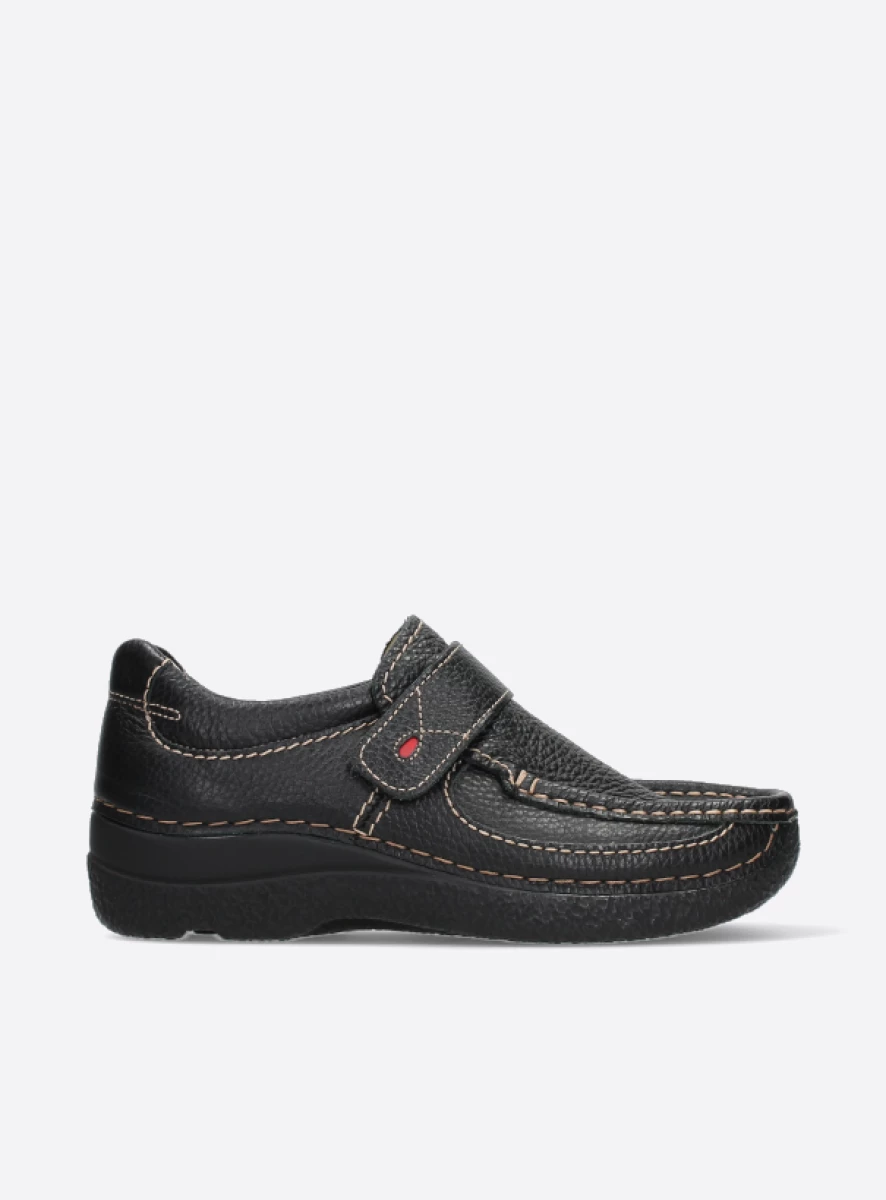 Wolky Slipons 06221 Roll Strap 70000 black printed leather