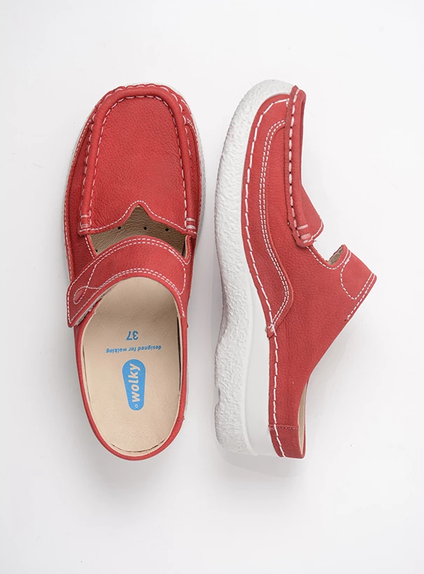 wolky comfort shoes 06227 roll slipper 11570 red summer nubuck top