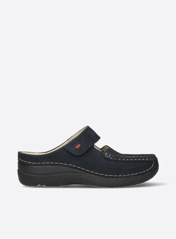 Wolky Roll Slipper - blue nubuck Clogs for women