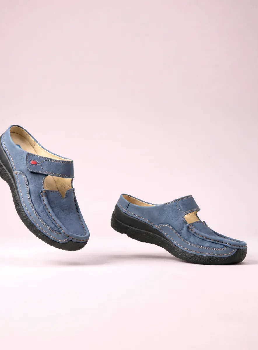 Wolky Roll Slipper - jeans nubuck Clogs for women