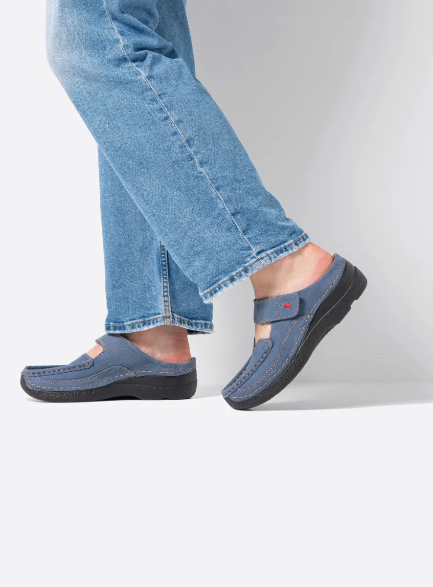 Wolky Roll Slipper - jeans nubuck Clogs for women
