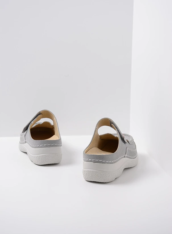 wolky comfort shoes 06227 roll slipper 15206 light gray nubuck back