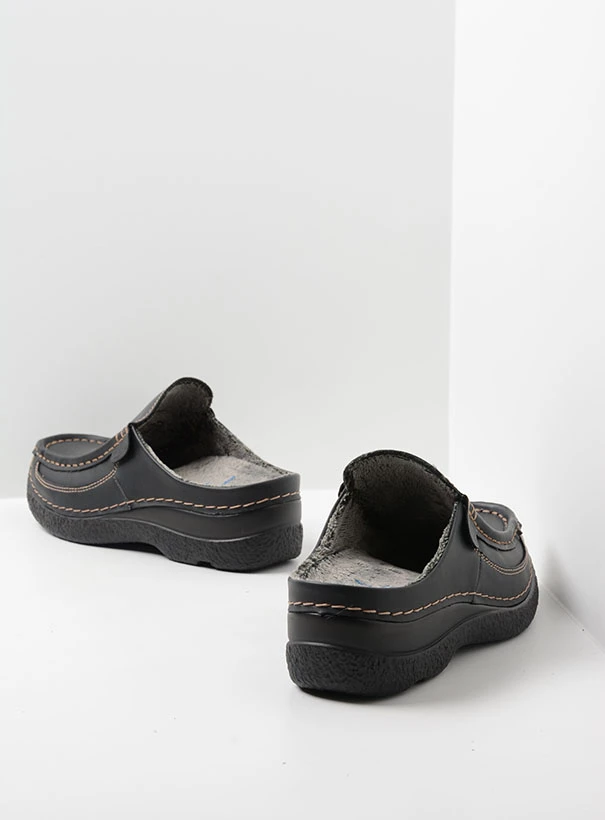 wolky comfort shoes 06233 roll slide vegan 93000 black back