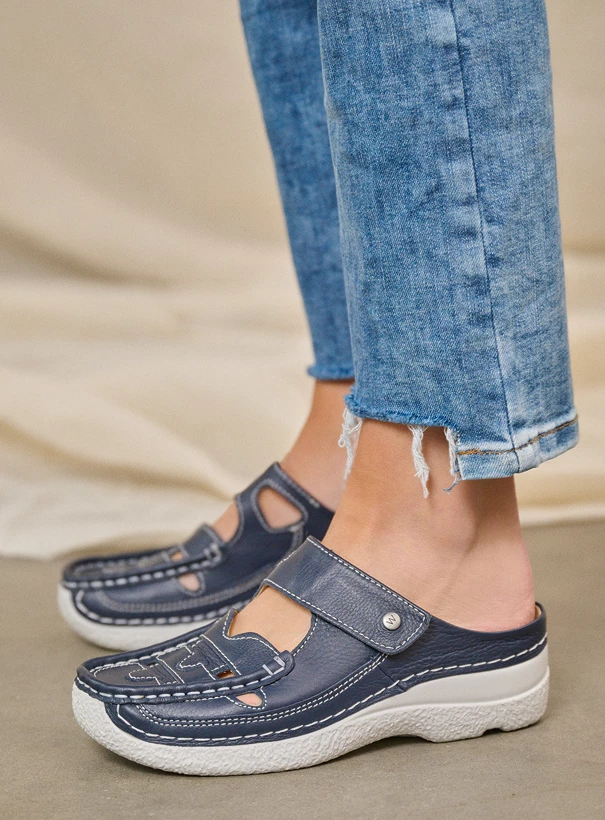 wolky comfort shoes 06234 roll talaria 20820 denim leather detail
