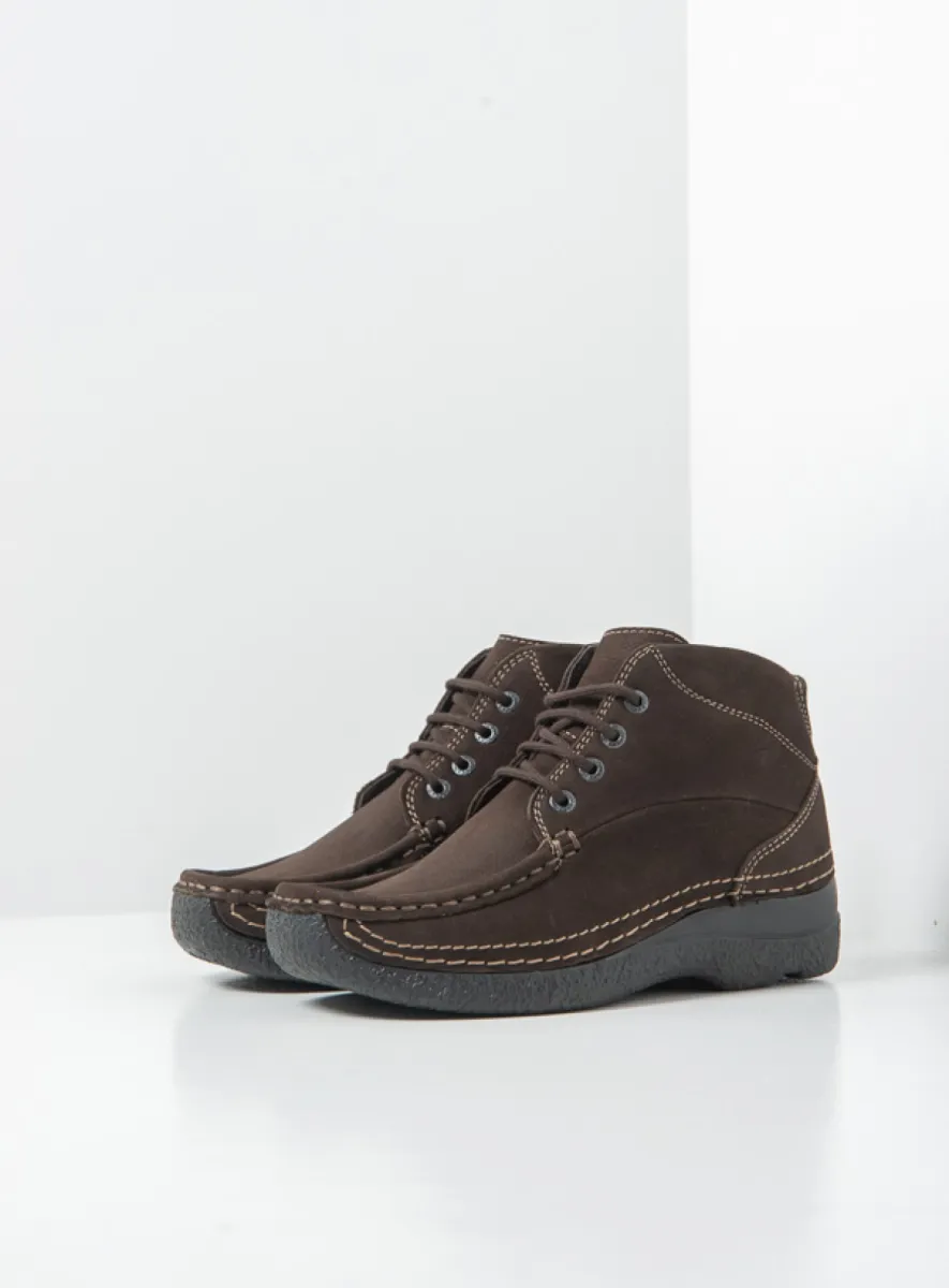 Wolky Roll Shoot - brown nubuck Arch support shoes for women
