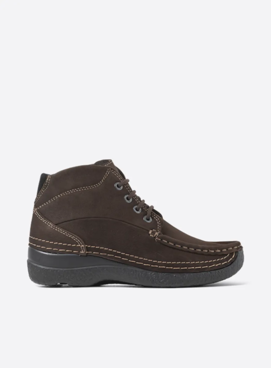 Wolky Roll Shoot - brown nubuck Arch support shoes for women
