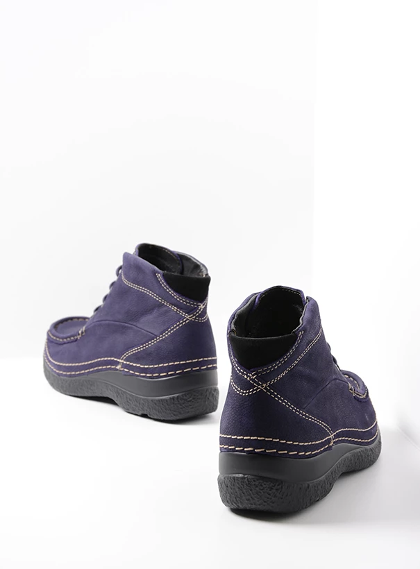 wolky high lace up shoes 06242 roll shoot 11600 purple nubuck back