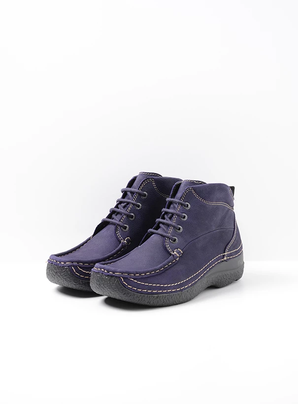 wolky high lace up shoes 06242 roll shoot 11600 purple nubuck front