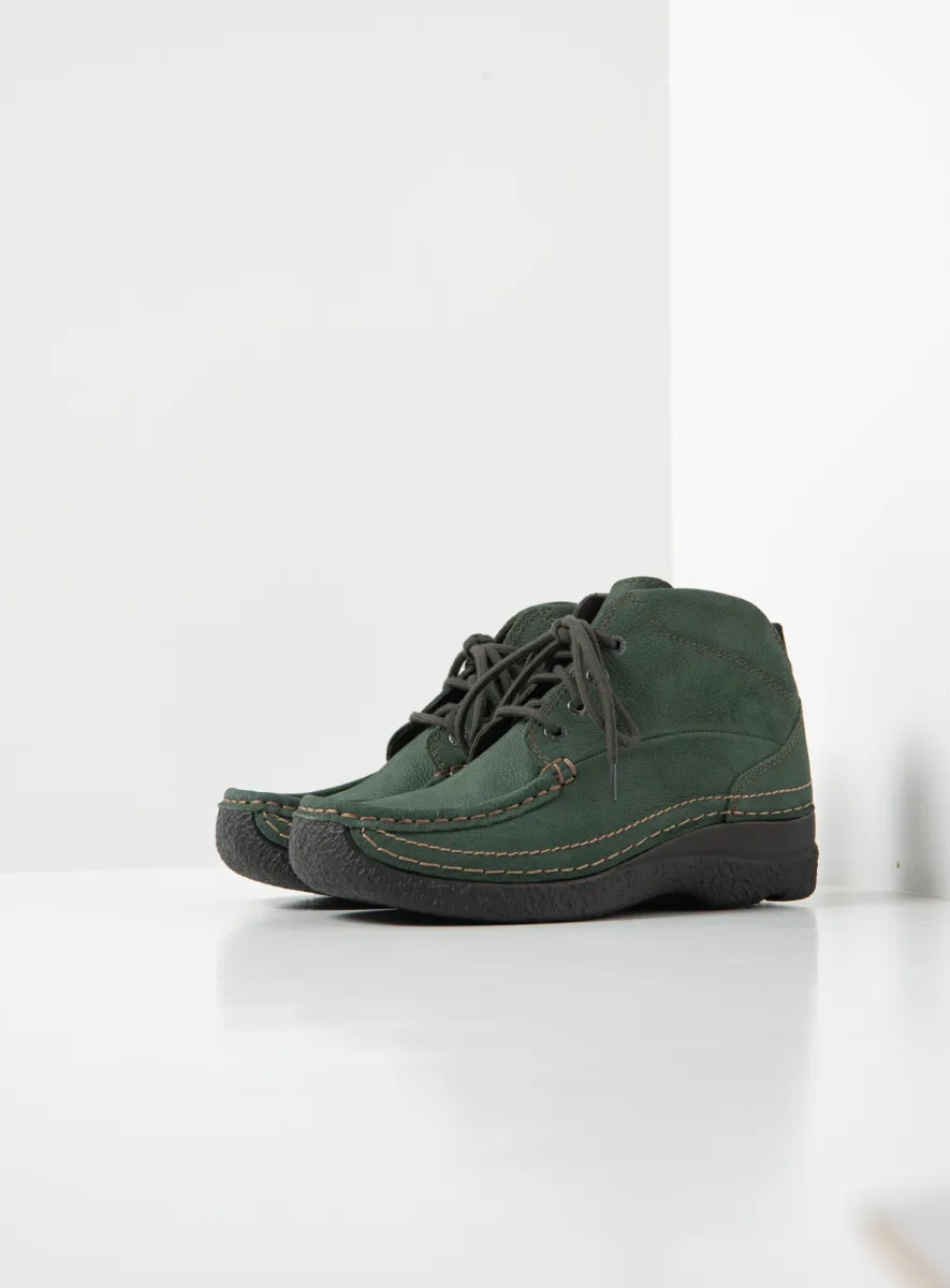 Wolky Roll Shoot - green nubuck Arch support shoes for women