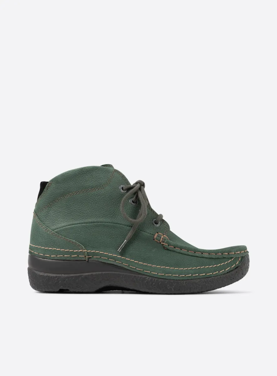 Wolky Roll Shoot - green nubuck Arch support shoes for women