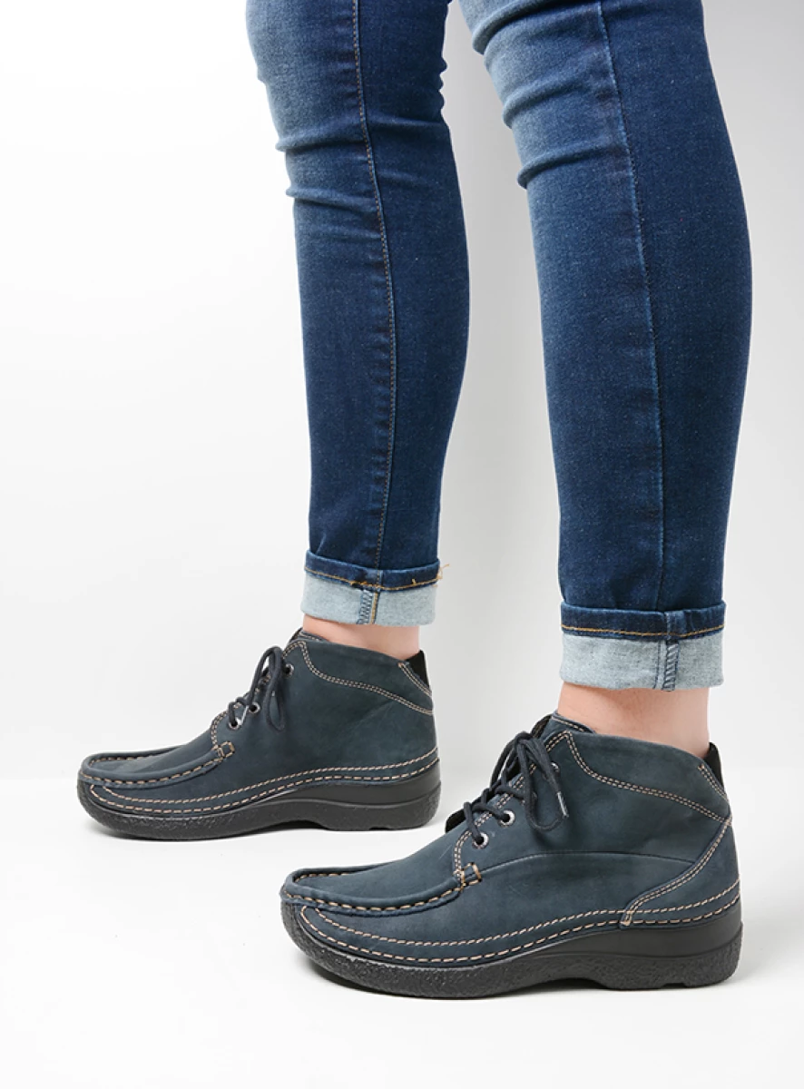 Wolky Lace up boots 06242 Roll Shoot 16800 blue nubuck