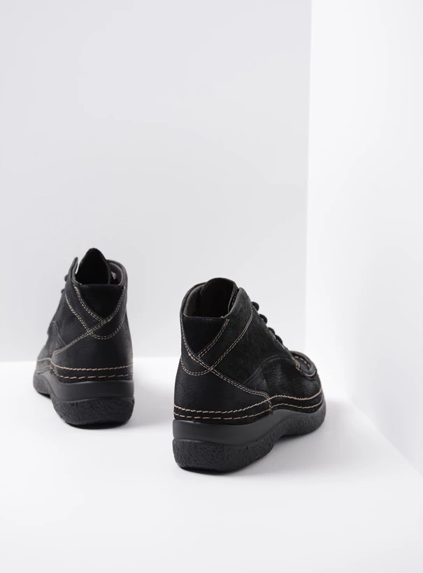 wolky high lace up shoes 06242 roll shoot 90000 black nubuck back