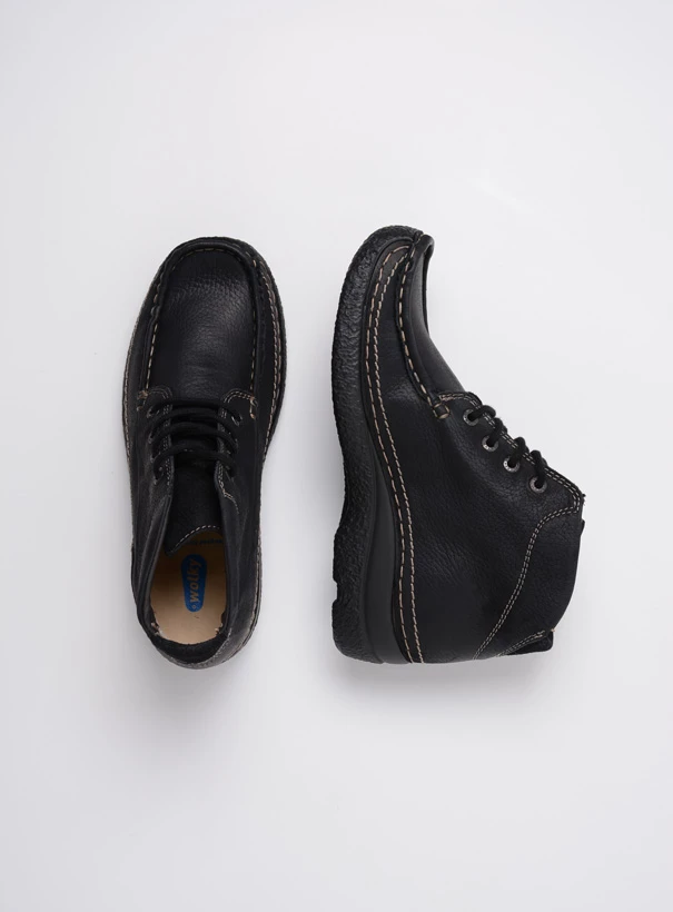 wolky high lace up shoes 06242 roll shoot 90000 black nubuck top