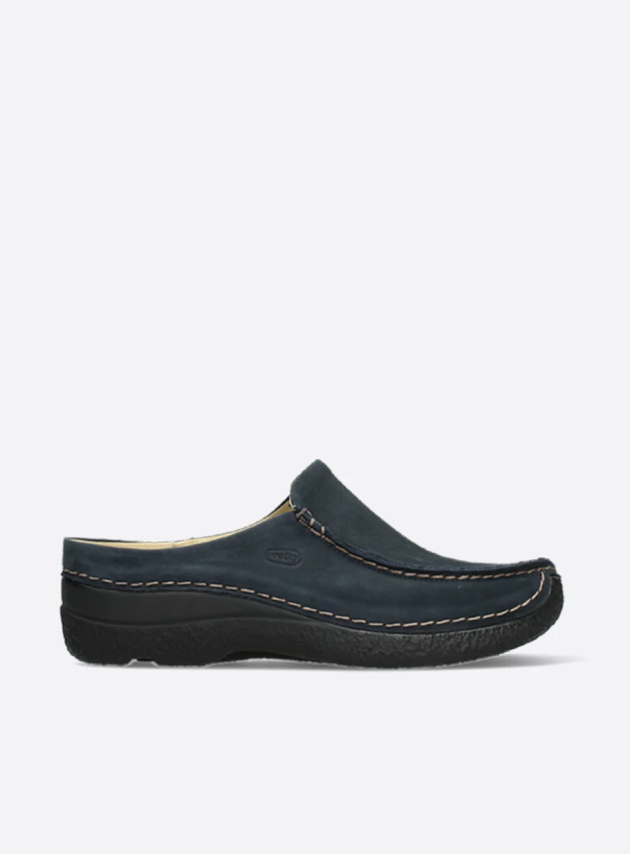 Seamy Slide blue nubuck