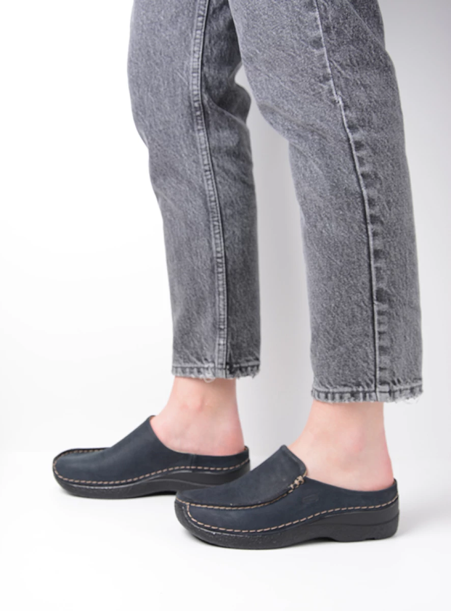 Wolky Clogs 06250 Seamy Slide 16800 blue nubuck