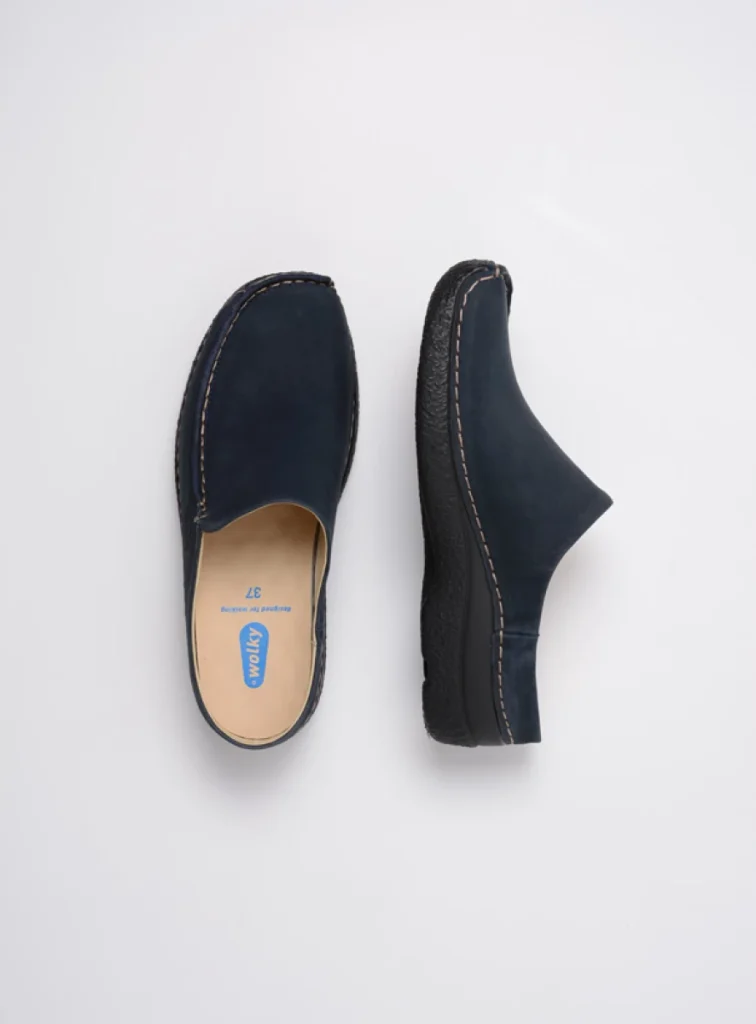 Buy your Wolky Seamy Slide blue nubuck shoes online Wolky