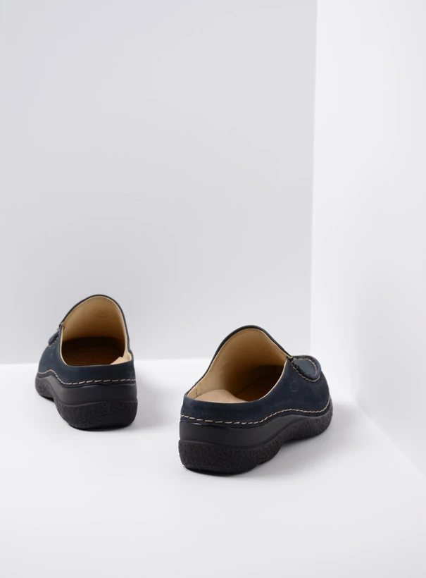 wolky comfort shoes 06250 seamy slide 16800 blue nubuck back