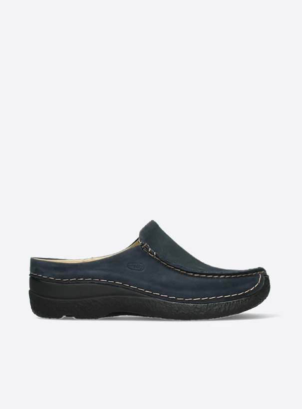 wolky comfort shoes 06250 seamy slide 16800 blue nubuck