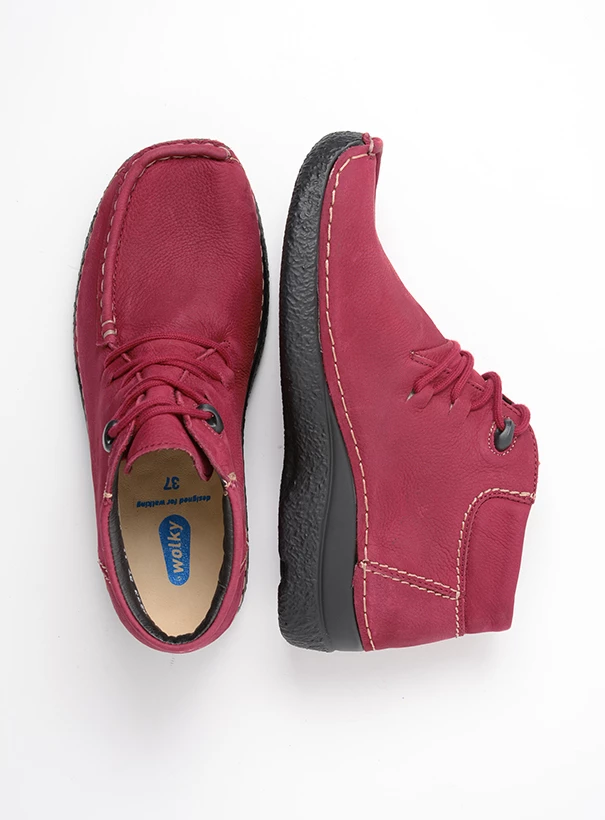 wolky high lace up shoes 06253 seamy moc 11530 burgundy nubuck top