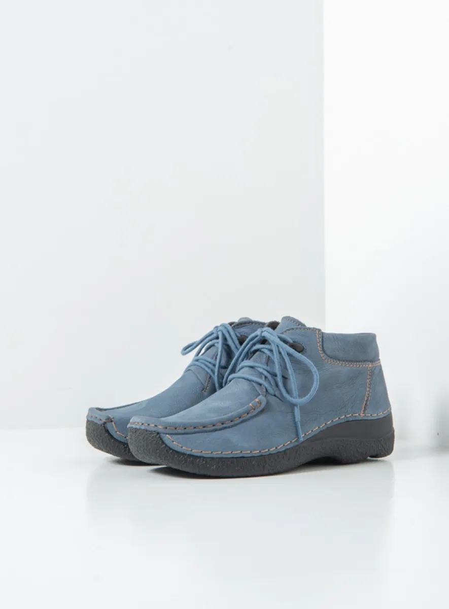 Wolky Seamy Moc - jeans nubuck Arch support shoes for women
