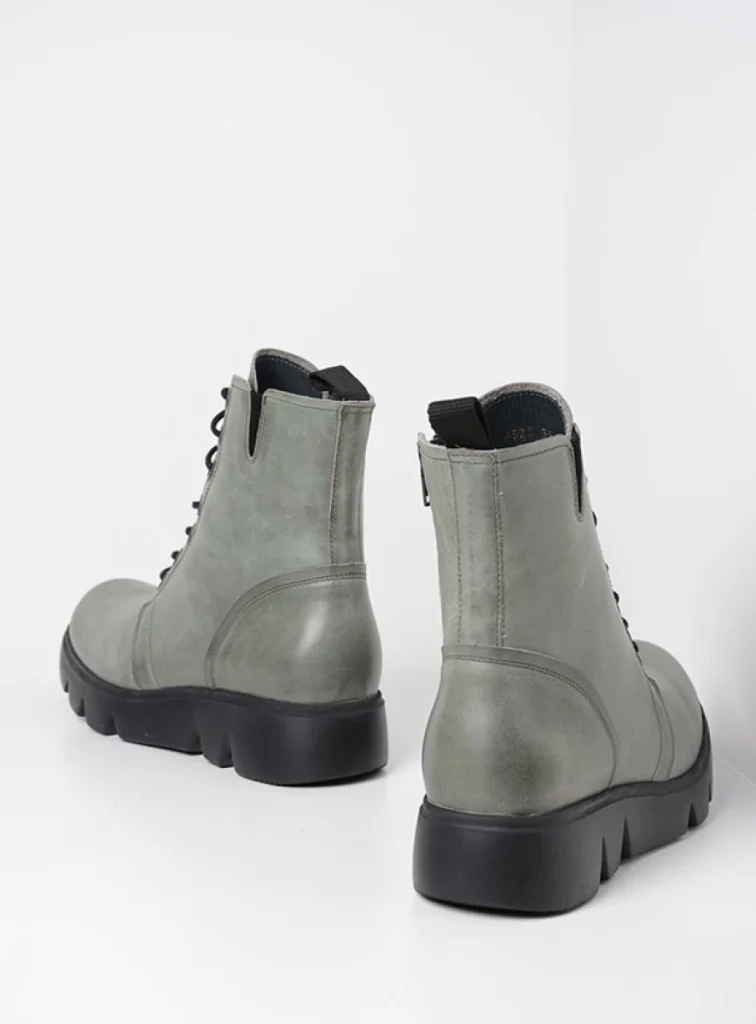 Gray lace up boots online
