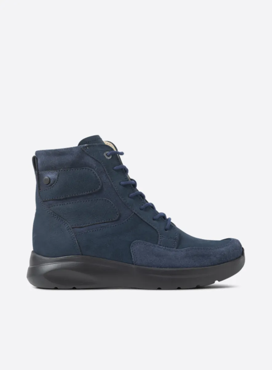 Wolky Slam - blue nubuck Arch support shoes for women